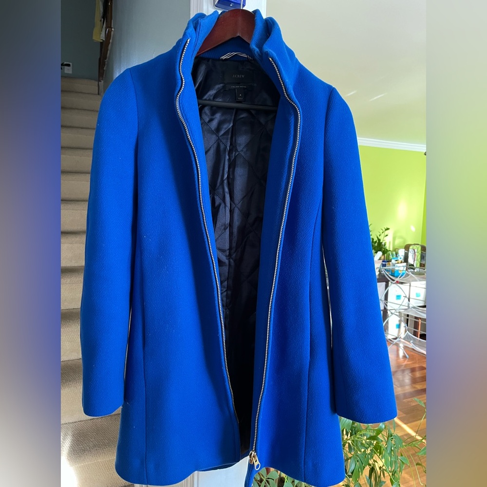 J. CREW Women’s Sz 4 Wool Blend Coat in Royal Blue